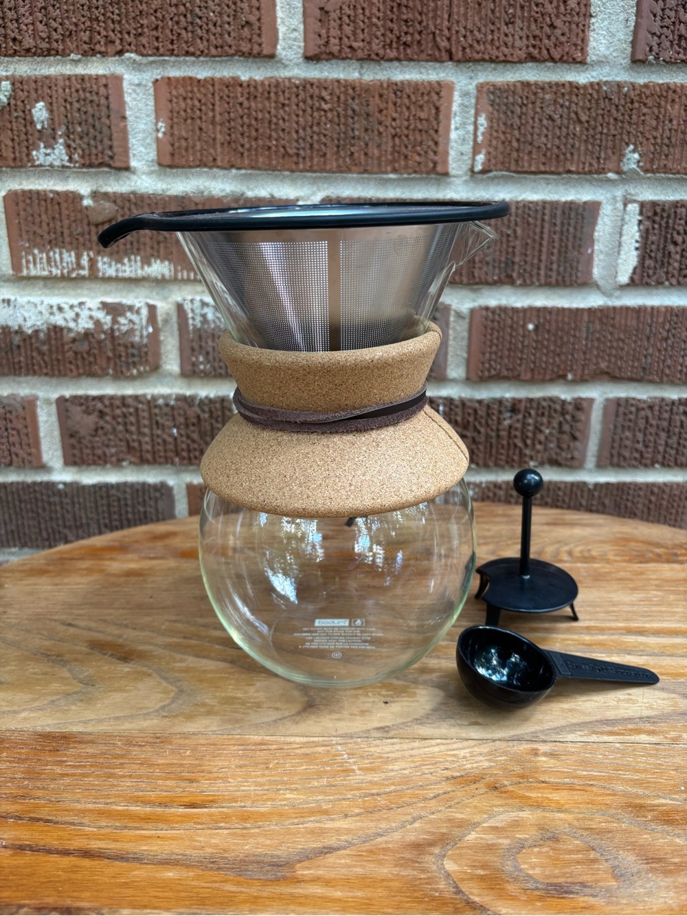 BODUM 34oz Pour Over Coffee Maker Glass Dripper Reusable Stainless Steel Filter